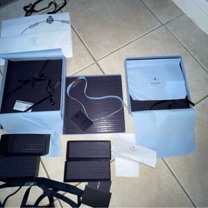Authentic Prada Lot 5 Empty Gift Storage Boxes Tissue, 1 Paper Gift Bags